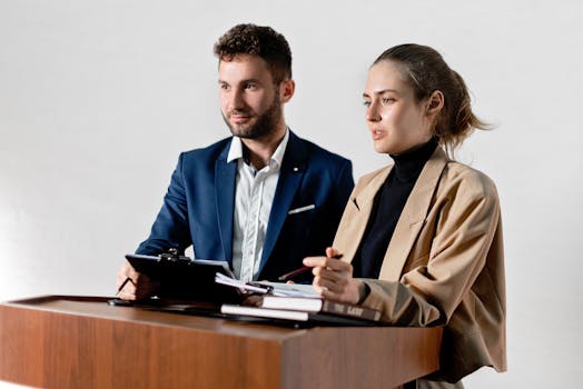 lawyers in a meeting discussing case strategy