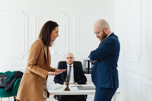 lawyer helping a client resolve conflict