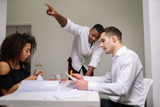 team meeting with diverse members