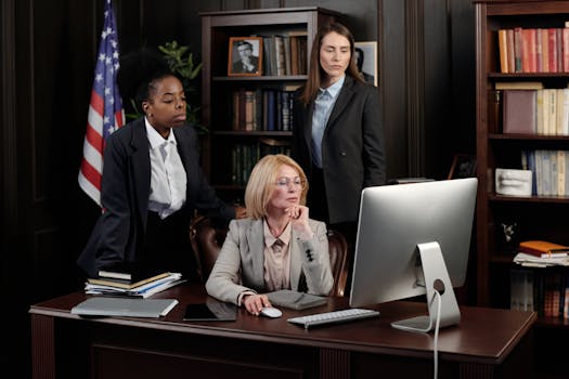 paralegal working at desk