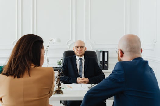 an attorney assisting a client at a legal aid office