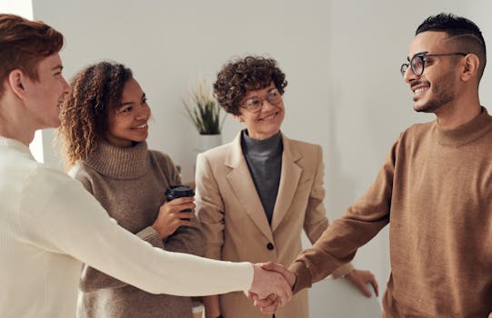 Group of young professionals networking