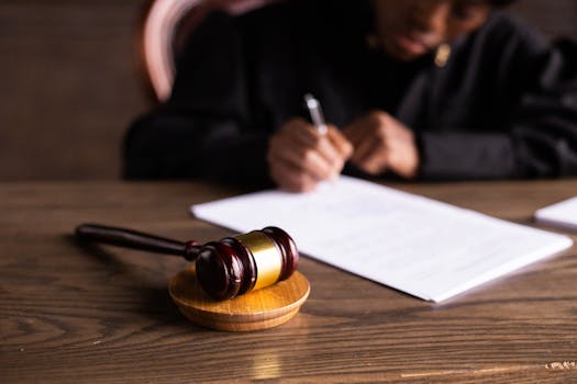 courtroom with judge and jury