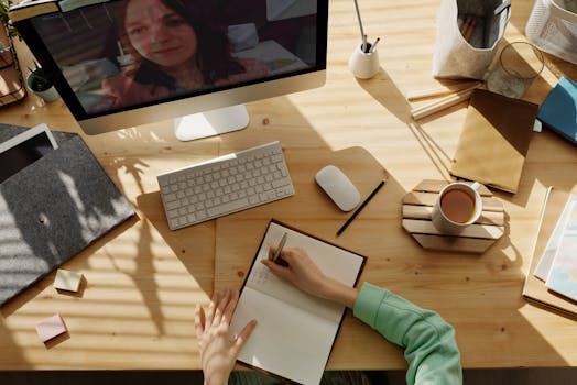 lawyer studying online