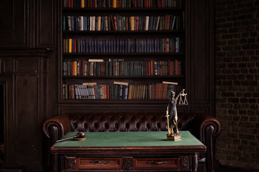 gavel and legal books