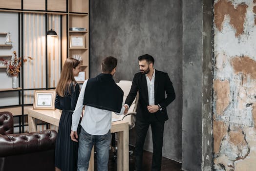 image of a lawyer advising clients