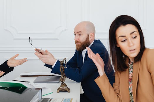 a lawyer consulting with a client